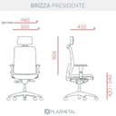 Ver imagem 5 de Cadeira de Escritório com Tela Brizza Presidente Plaxmetal