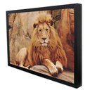 Ver imagem 3 de Quadro Decorativo Leão em Moldura Caixa Tacolado Moldura Trad 1cm Madeira Escura com Vidro 20 X 30cm