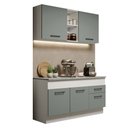 Ver imagem 2 de Cozinha Compacta Madesa Agata 150001 com Armário e Balcão (Com Tampo) Branco/Cinza Cor:Branco Cinza