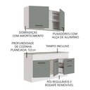 Ver imagem 4 de Cozinha Compacta Madesa Agata 150001 com Armário e Balcão (Com Tampo) Branco/Cinza Cor:Branco Cinza