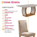 Ver imagem 7 de Mesa de Jantar Milena 180cm Tampo MDF Vidro Canto Copo com 6 Cadeiras Carolina