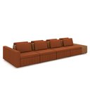 Ver imagem 2 de Sofá Ilha com Encosto e Almofadas Móveis Olimpo 505cm Modulado Linho/pu Terracota/caramelo G45 - Gra