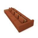 Ver imagem 5 de Sofá Ilha com Encosto e Almofadas Móveis Olimpo 505cm Modulado Linho/pu Terracota/caramelo G45 - Gra
