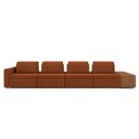 Ver imagem 6 de Sofá Ilha com Encosto e Almofadas Móveis Olimpo 505cm Modulado Linho/pu Terracota/caramelo G45 - Gra