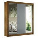 Ver imagem 3 de Guarda-roupa Casal Madesa Mônaco 3 Portas de Correr com Espelhos - Rustic/cinza