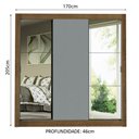 Ver imagem 4 de Guarda-roupa Casal Madesa Mônaco 3 Portas de Correr com Espelhos - Rustic/cinza