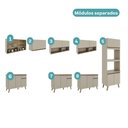 Ver imagem 4 de Armário de Cozinha Uptown 19 Portas 3 Gavetas MDP 435cm Amêndoa Móveis Carraro