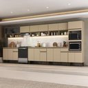 Ver imagem 1 de Armário de Cozinha Uptown 19 Portas 3 Gavetas MDP 435cm Amêndoa Móveis Carraro