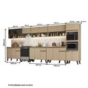 Ver imagem 5 de Armário de Cozinha Uptown 19 Portas 3 Gavetas MDP 435cm Amêndoa Móveis Carraro