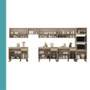 Ver imagem 6 de Armário de Cozinha Uptown 19 Portas 3 Gavetas MDP 435cm Amêndoa Móveis Carraro