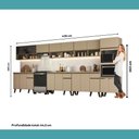 Ver imagem 7 de Armário de Cozinha Uptown 19 Portas 3 Gavetas MDP 435cm Amêndoa Móveis Carraro