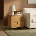 Ver imagem 1 de Mesa Lateral com 2 Gavetas em Madeira