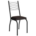 Ver imagem 1 de Cadeira Tubular Europa 262 Preto Assento Tecelão Cacau Artef
