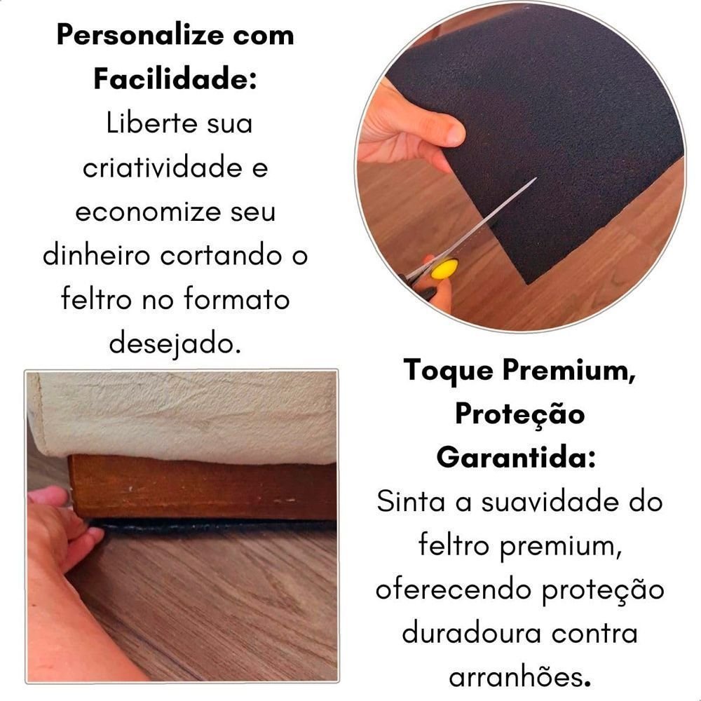 Feltro Retangular 200x100mm Preto Cartela 1 Unidade Tekbond - 5