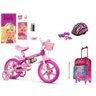 Bicicleta Infantil Barbie Aro 12 - 10 Itens - 1