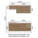 Ver imagem 4 de Armário de Cozinha Compacta 180cm Branco Rustic Glamy Madesa 07