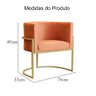 Kit 02 Poltronas Decorativa Luana Luxo Veludo Cores - DS Estofados - Terracota - 8