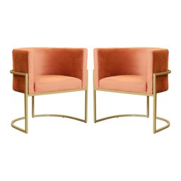 Kit 02 Poltronas Decorativa Luana Luxo Veludo Cores - DS Estofados - Terracota - 1 Kit 02 Poltronas Decorativa Luana Luxo Veludo Cores - DS Estofados - Terracota - 1