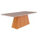 Ver imagem 1 de Mesa Multiuso Cozinha Helena C/ Tampo Madeirado C/ Vidro 210cm Nature-cinamomo/off White - Cimol
