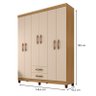 Guarda Roupa Casal Modena 6 Portas Carvalho Americano Off White - Incorplac - 3
