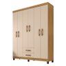 Guarda Roupa Casal Modena 6 Portas Carvalho Americano Off White - Incorplac - 1
