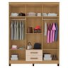 Guarda Roupa Casal Modena 6 Portas Carvalho Americano Off White - Incorplac - 4