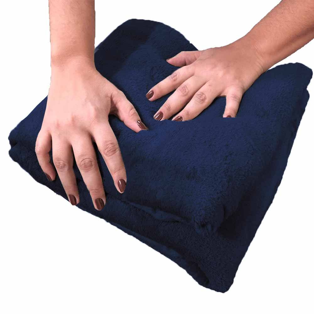 Cobertor Manta Microfibra Solteiro (Toque Aveludado) - Azul Marinho