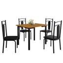 Ver imagem 2 de Mesa Compact 109x68cm Tampo em MDF com 4 Cadeiras Estofadas Madri Marrom/Preto/Nature