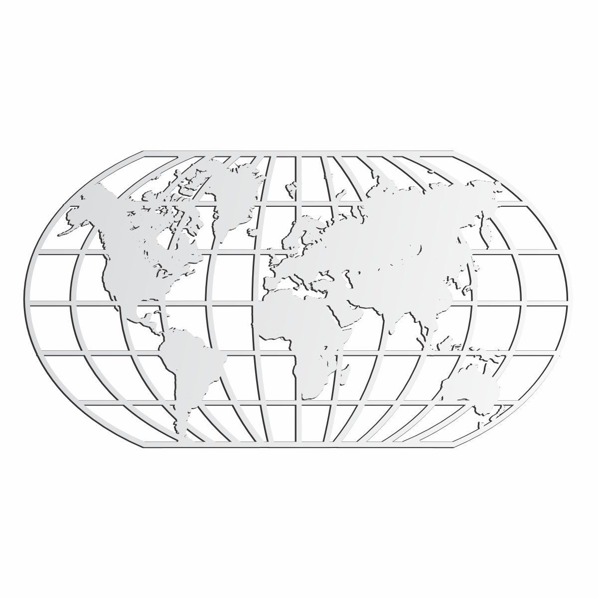 Quadro Decoração Vazado Mapa Mundi World Uno Branco 100x54 Cm - 4