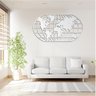 Quadro Decoração Vazado Mapa Mundi World Uno Branco 100x54 Cm - 3