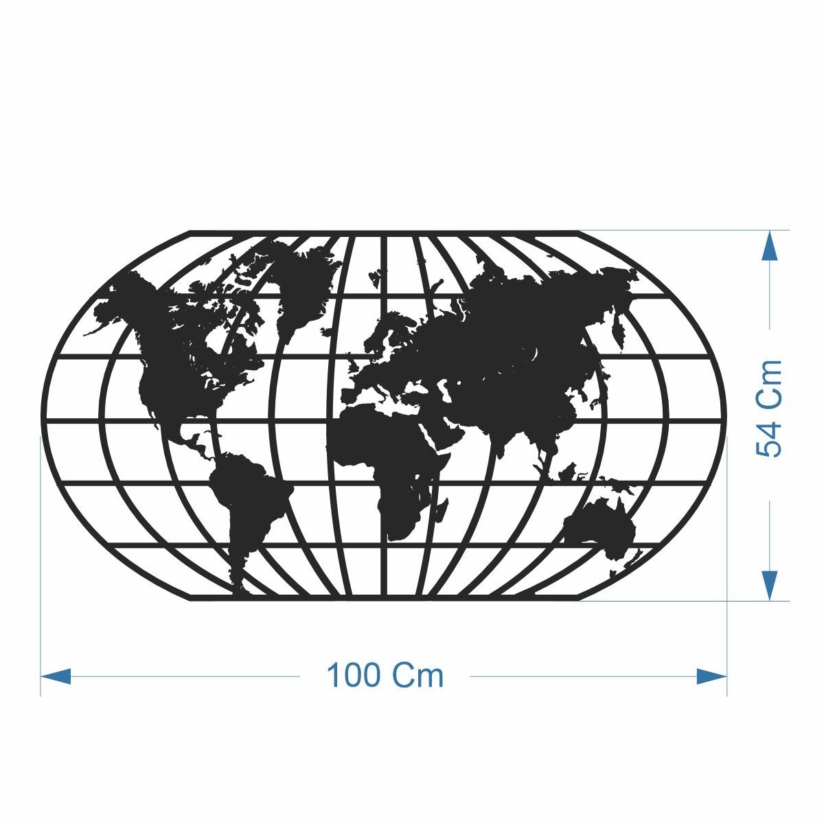 Quadro Decoração Vazado Mapa Mundi World Uno Branco 100x54 Cm - 2