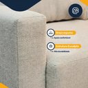 Ver mais imagens de Sofá Living 3 Lugares Molas Fibra Siliconada Palmas Linho Almofadas Removíveis 180cm