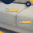 Ver imagem 7 de Sofá Living 3 Lugares Molas Fibra Siliconada Palmas Linho Almofadas Removíveis 180cm