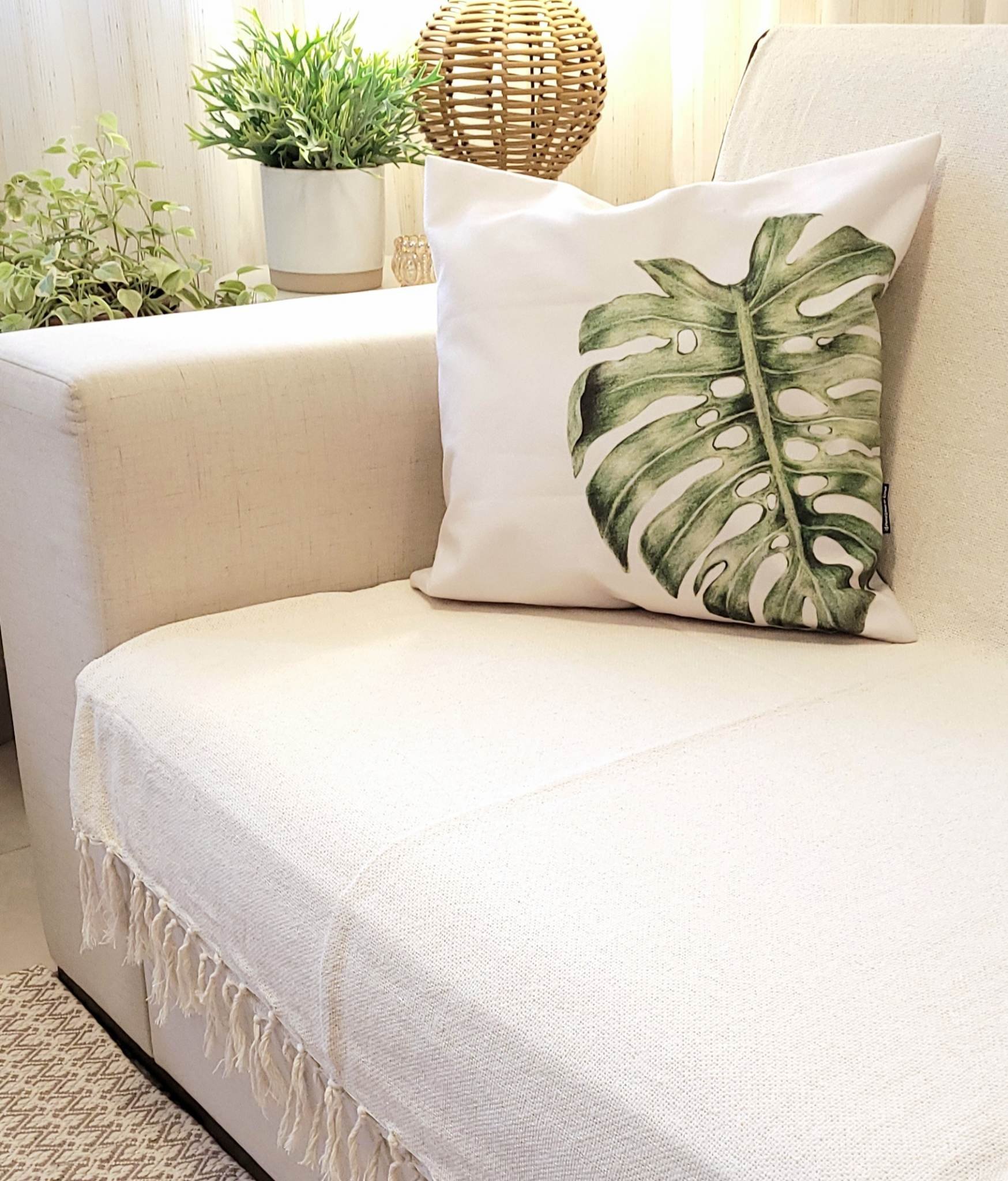 Manta xale sofá e cama CRU 2,20x1,50m tear artesanal decorativa protetora - 4