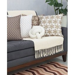Manta xale sofá e cama CRU 2,20x1,50m tear artesanal decorativa protetora - 6