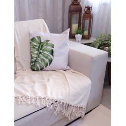 Manta xale sofá e cama CRU 2,20x1,50m tear artesanal decorativa protetora - 1