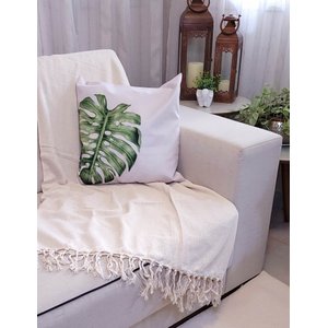 Manta xale sofá e cama CRU 2,20x1,50m tear artesanal decorativa protetora