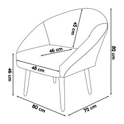 Poltrona Decorativa para Sala Recepção Manicure Consultório Stella Suede - 3
