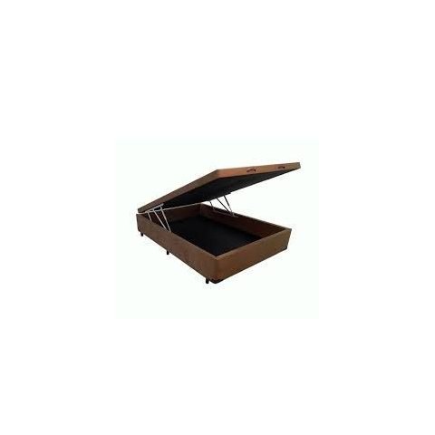 Cama Box Baú Casal Suede Marrom 38x138x188