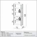Ver imagem 4 de Estante Multiuso Modular 74cm 5 Prateleiras 1 Porta 100% MDF Móvel na Caixa