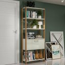 Ver imagem 1 de Estante Multiuso Modular 74cm 5 Prateleiras 1 Porta 100% MDF Móvel na Caixa