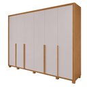 Ver imagem 3 de Guarda Roupa 6 Portas 6 Gavetas 100% Mdf Easy Space com Pés Amendoa Clean/off White