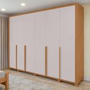 Ver imagem 1 de Guarda Roupa 6 Portas 6 Gavetas 100% Mdf Easy Space com Pés Amendoa Clean/off White