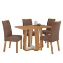 Ver imagem 2 de Conjunto Sala de Jantar Mesa Easy Pop 120x80cm Tampo Mdf com 4 Cadeiras Confort Couro Morano Avel
