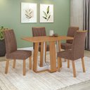Ver imagem 1 de Conjunto Sala de Jantar Mesa Easy Pop 120x80cm Tampo Mdf com 4 Cadeiras Confort Couro Morano Avel