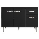 Ver imagem 4 de Balcão Armário de Cozinha Gabriela 3 Portas 1 Gaveta 118cm Preto AJL Móveis