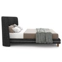 Ver imagem 2 de Cabeceira Queen Nilo 160cm com Cama Pés Madeira Suném P05 Linho Cinza Escuro Bouclê Cru - Lyam Decor