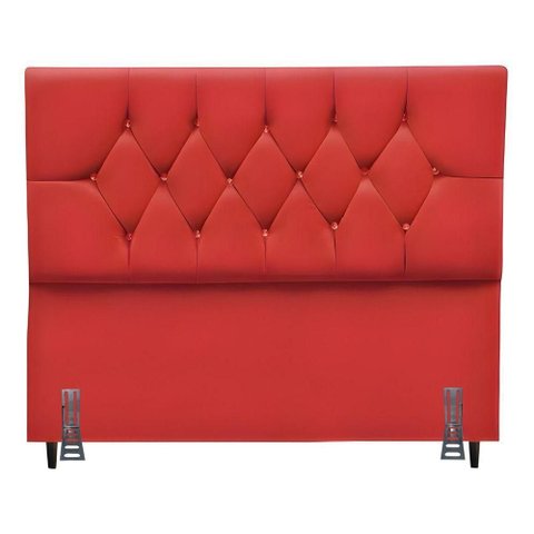 Cabeceira para Cama Box King 195 Cm Manuela com Frame Suede Vermelho