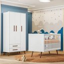 Ver imagem 1 de Quarto Bebê Americano e Guarda- Roupa Q Encanto Retrô - Moveis Leartam