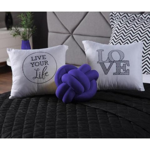 Kit Isabella Cobre Leito Queen Preto - Azul